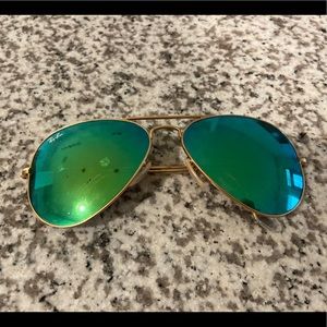 Green/ Blue reflective RAY BAN aviators
